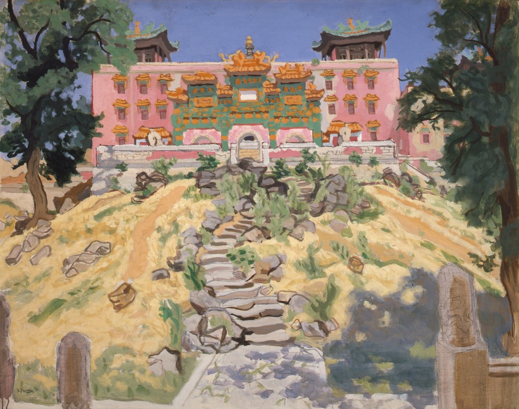 6、安井曾太郎「承徳の喇嘛廟」昭和12年（1937）、永青文庫蔵