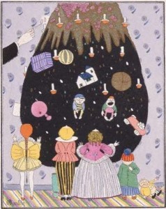 シャルル・マルタン「素敵なツリー　クリスマスの子供の装い」『ガゼット・デュ・ボン・トン』より　1914年　島根県立石見美術館蔵 同館ウェブサイトゟ
